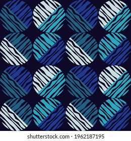 Polka dots seamless pattern. Mosaic of ethnic figures. Patterned texture. Geometric background. Vector illustration for web design or print.