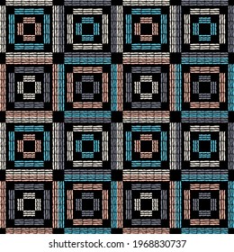 Polka dots seamless pattern. Mosaic of ethnic figures. Patterned texture. Geometric background. Vector illustration for web design or print.