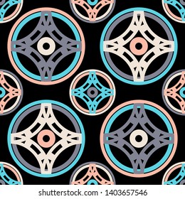 Polka dots seamless pattern. Multicolored. Ethnic print. Boho. Simple design. Vector geometric background. Can be used in printing, textile, wrapping, web-design.