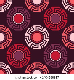 Polka dots seamless pattern. Multicolored. Ethnic print. Boho. Simple design. Vector geometric background. Can be used in printing, textile, wrapping, web-design.