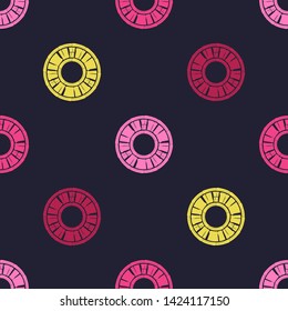Polka dots seamless pattern. Multicolored. Ethnic print. Boho. Simple design. Vector geometric background. Can be used in printing, textile, wrapping, web-design.