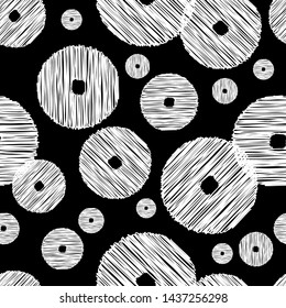 Polka dots seamless pattern. Multicolored. Ethnic print. Boho. Simple design. Vector geometric background. Can be used in printing, textile, wrapping, web-design.