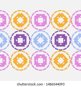 Polka dots seamless pattern. Multicolored. Ethnic print. Boho. Simple design. Vector geometric background. Can be used in printing, textile, wrapping, web-design.