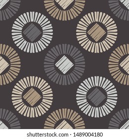 Polka dots seamless pattern. Multicolored. Ethnic print. Boho. Simple design. Vector geometric background. Can be used in printing, textile, wrapping, web-design.