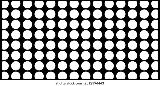 Pontos de polka, padrão sem emenda no fundo preto, parede abstrata minimalista, dispostos em linhas diagonais. design EPS 10