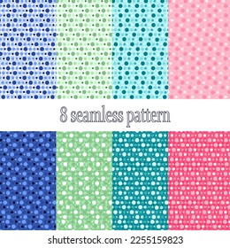 Polka dots seamless pattern set