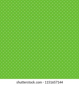 Polka Dots Seamless Pattern - Tiny white polka dots on lime green background