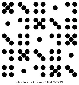 
Polka dots seamless pattern. Vector monochrome background circle, dominoes. Abstract pixel texture. minimal graphic design.