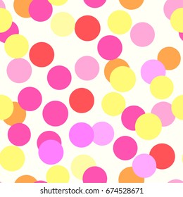  Polka Dots seamless pattern.Textile ink brush strokes texture in Pop Art style.Handdrawn trendy design for a logo, cards, invitations, posters 