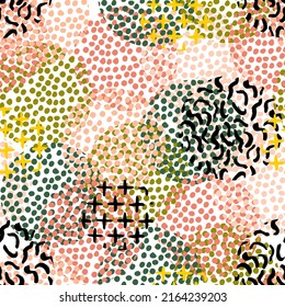 manchas de puntos de polka abstractas vectores geométricos sin costura