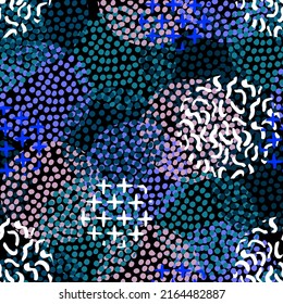 polka dots spots abstract geometric vector seamless pattern