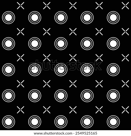 Polka Dots and star Patterns Fabric Design Color Black White Circle Vector illustration Concept Print Clothing Pants Shirts Necktie Bag, Ethnic Multipurpose cloth Textile industry and more.