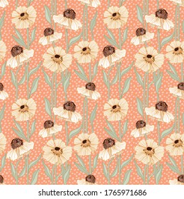 Polka Dots and Sunflowers Pattern Design.eps