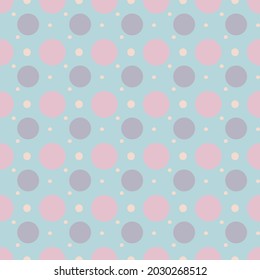 Polka dots texture with pastel color color background. Classic fashion style seamless background. Design for fabric, textile print, wrapping paper, children textile, cover. Vector illustration.