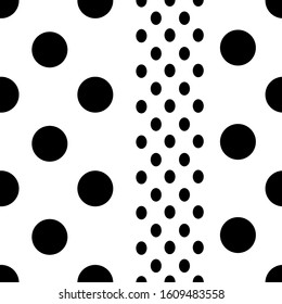 Polka dots. Vector isolated. Black dots. Fashion design. Vector business template. Decoration element. Dotted pattern.