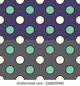 Polka dots vector seamless pattern. Colorful dotted background in modern style. Stylish fashionable texture for surface design, textile, wrapping paper, wallpaper, phone case print, fabric