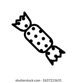 Polka Dotted Candy Icon in Simple Black and White Design