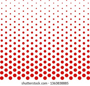 polka dotted retro geometric pattern red on white