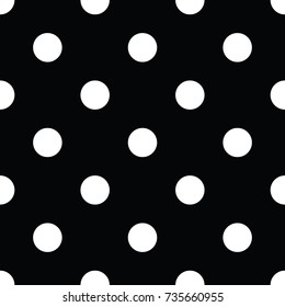 polka dotted retro geometric pattern white on black