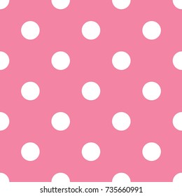 polka dotted retro geometric pattern white on pink