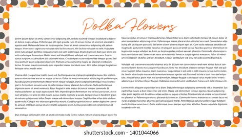 Polka Flower Vector Editorial Template