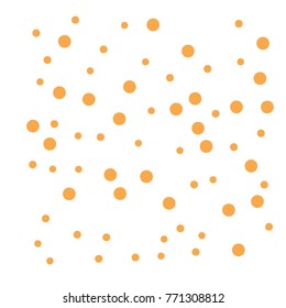 Polka Gold Confetti Dotted Background. Bubbles Circle Dots. Network Design, Technology Science, Vector Illustration. Perfect For Logo, Banner, Icon, Holiday, New year Background.