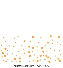 Polka Golden Confetti Dotted Background. Bubbles Circle Dots. Network Design, Technology Science, Vector Illustration. Perfect For Logo, Banner, Icon, Holiday, New year Background.