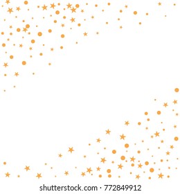 Polka Golden confetti Dotted and Starry background. Bubbles Circle Dots. Network design, technology science, vector illustration. Perfect for Logo, Banner, Icon, Holiday, New year Background.