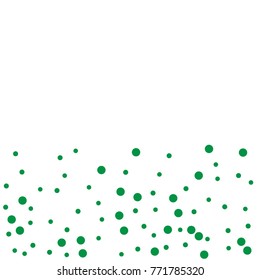 Polka Green Confetti Dotted Background. Bubbles Circle Dots. Network Design, Technology Science, Vector Illustration. Perfect For Logo, Banner, Icon, Holiday, New year Background.