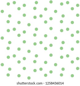 Polka with green dots soft simple seamless pattern vector