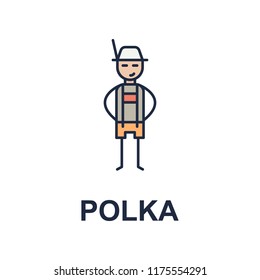 Polka Musician Icon. Element Of Music Style Icon For Mobile Concept And Web Apps. Colored Polka Music Style Icon Can Be Used For Web And Mobile