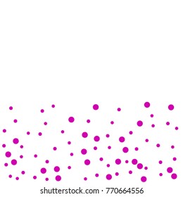 Polka Pink Confetti Dotted Background. Bubbles Circle Dots. Network Design, Technology Science, Vector Illustration. Perfect For Logo, Banner, Icon, Holiday, New year Background.