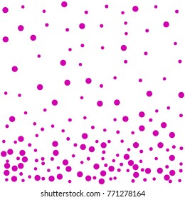 Polka Pink Confetti Dotted Background. Bubbles Circle Dots. Network Design, Technology Science, Vector Illustration. Perfect For Logo, Banner, Icon, Holiday, New year Background.