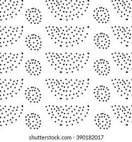 Polka seamless pattern. Fashion graphic background design. Modern stylish abstract texture. Monochrome template for prints, textiles, wrapping, wallpaper, website etc. VECTOR illustration