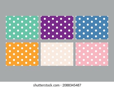 Polka. Set of multicolored backgrounds with dots.