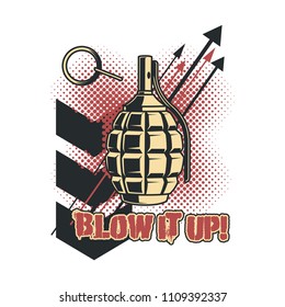 Polka Trash Tattoo Design Vector Illustration Grenade 
