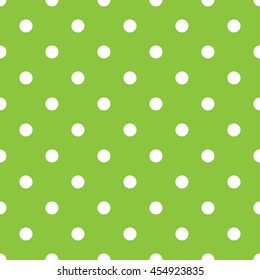 Polka white dot on a lime green background