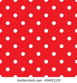 Polka white dot on a red background