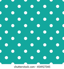 Polka white dot on a teal background
