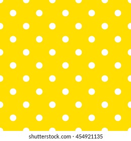 Polka white dot on a yellow background