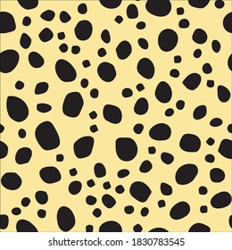 Patrón de gato Polkadot. Vector Polka. Piel sucia. Aislado Fur Cheetah Inkblot. Blob de pintura africana. Punto sin cable Polkadot. Tinta Beige Sucia. Impresión vectorial. Polka Animal Negro. Textura de puntos irregulares