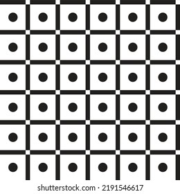 Polkadot Circle Round Dot Sphere Rainbow Cute Black White BW Scott Plaid Tartan Checkered Line Overlap Intersect Gingham Seamless Pattern Cartoon Vector Illustration Print Background Fashion Fabric 