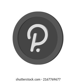 Polkadot crypto coin. Cryptocurrency isometric illustration.