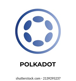Polkadot Cryptocurrency coin icon. DOT coin symbol. Cryptocurrency vector icon. Flat Vector illustration - Vector