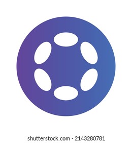 Polkadot Cryptocurrency coin icon. DOT coin symbol. Cryptocurrency vector icon. Flat Vector illustration - Vector