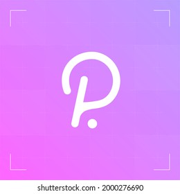 Logo de gradiente de color polkadot criptodivisa.