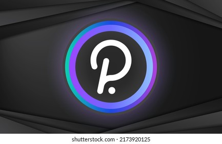 Logo de cryptodevise Polkadot. De l'argent électronique. Arrière-plan de l'argent virtuel. Banderole moderne couleur néon. Concept de la technologie CryptoCurrency Blockchain.