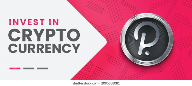 Polkadot (DOT) crypto currency coin banner for website and social media designs vector illustration 