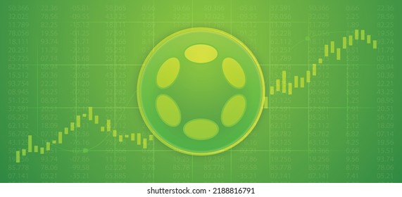 Polkadot (DOT) cripto moneda gráfico virtual de intercambio de dinero gráfico de fondo infográfico modelo de ilustración vectorial