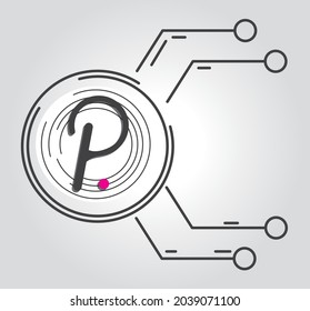  Polkadot or DOT crypto symbol. Vector illustration, logo, Cryptocurrency.
